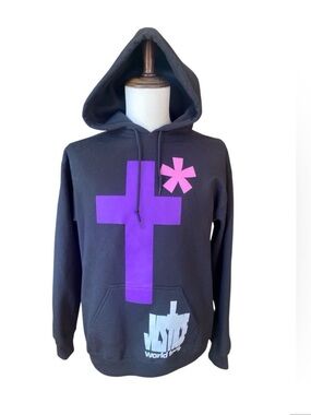 Justin Bieber Justice World Tour Cotton Blend Hoodie Sweatshirt Black SZ XL